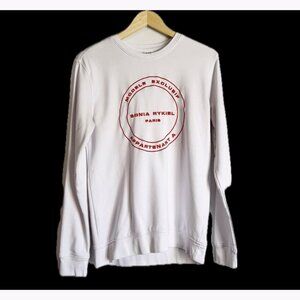 Sonia Rykei Logo Organic Cotton Blend Sweatshirt Sz Medium White Sustainable